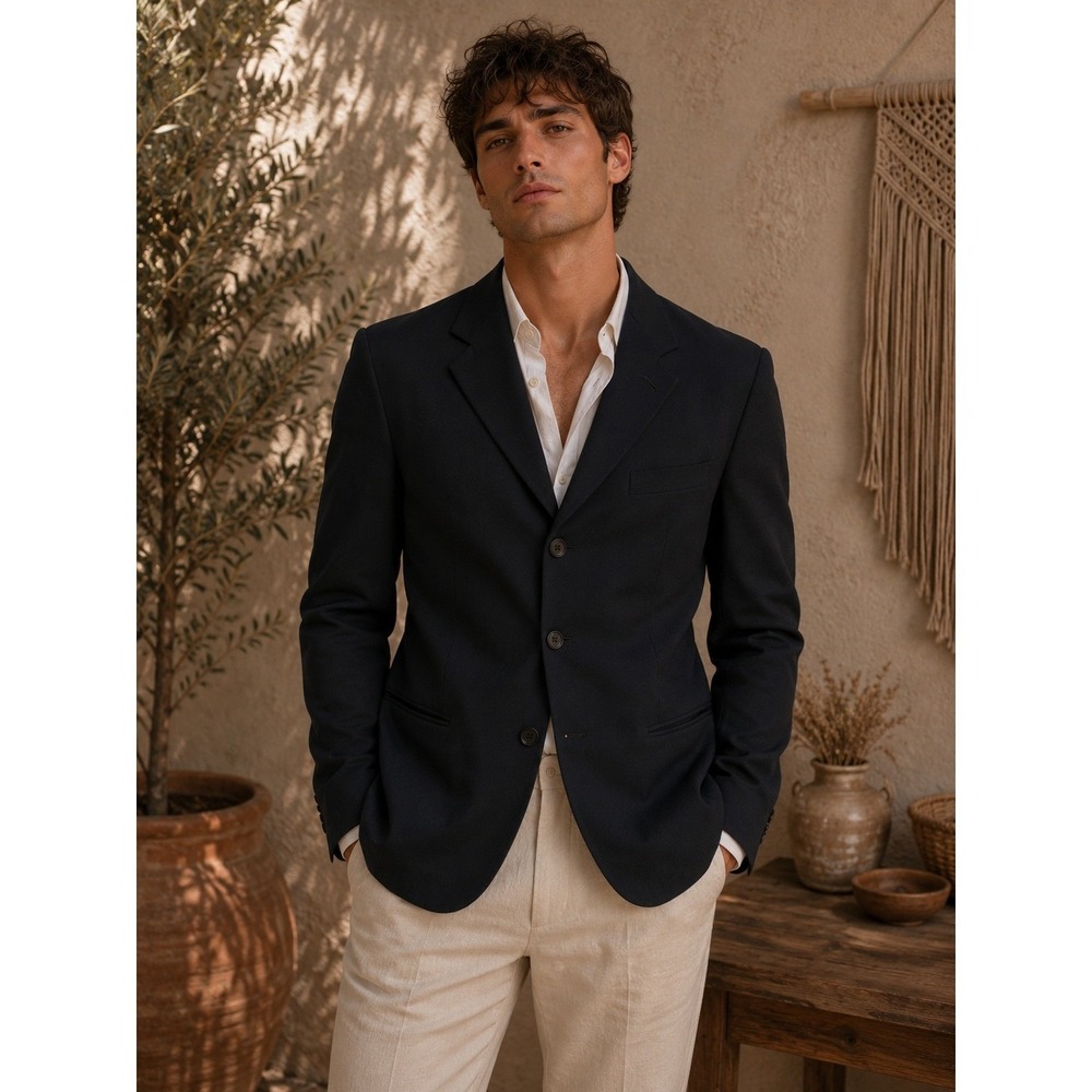 Pal Zileri Sport Coat Mens 50 Black Wool Italian Luxury Designer Blazer